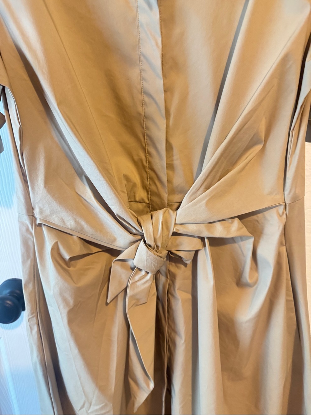NWT Ralph Lauren Beige Tie-Front Midi Shirt Dress Size 8 - Picture 9 of 16